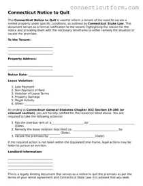 Free  Notice to Quit Template for Connecticut